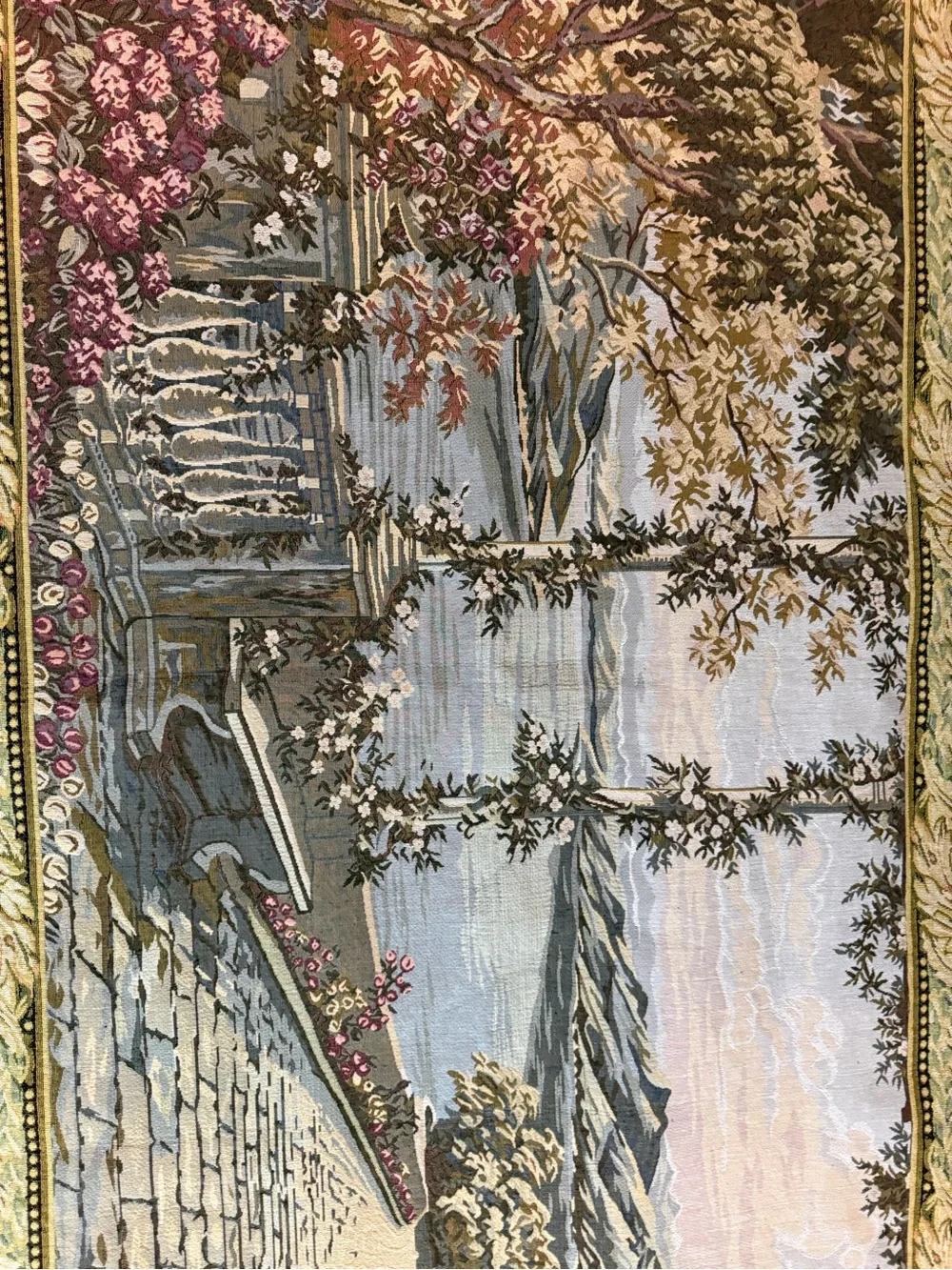 Scenic Tapestry Wall Hanging in Green and Multicolor